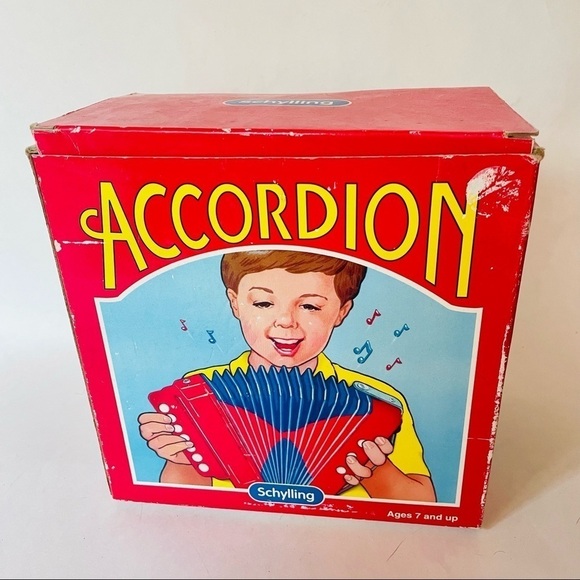 Schylling Small Vintage VTG Child Learning Accordion with Box - Picture 2 of 6